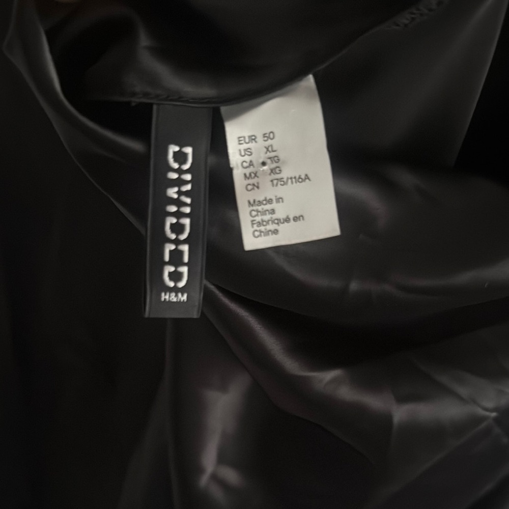 H&M DIVIDED Black Satin Halter Neck Low Back Slip Dress - Picture 2 of 3
